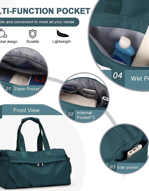 Load image into Gallery viewer, Sports Gym Bag Duffle Bag Gym Bag Womens Mens with Shoes Compartment and Dry Wet Separated, Weekend Travel Bag Overnight Bag for Women, Waterproof Holdall Hospital Bag for Swimming, Pink
