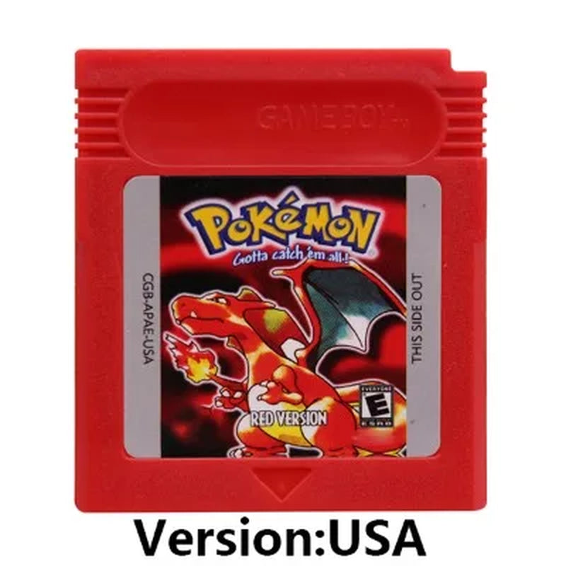 GBC 16-Bit Game Video Game Cartridge Console Card Pokemon Red Blue Crystal Golden Green Silver Yellow with Multi-Language