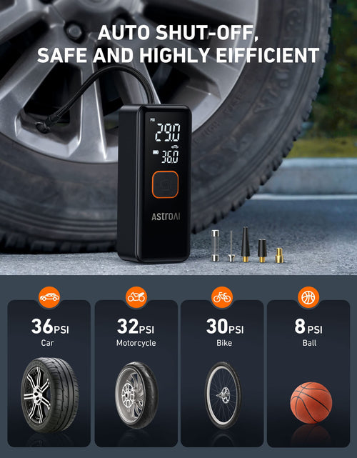 Load image into Gallery viewer, Cordless Tire Inflator,  Handheld Tire Pump, Fast Inflation 150PSI Air Pump, 12V DC for Car Tires
