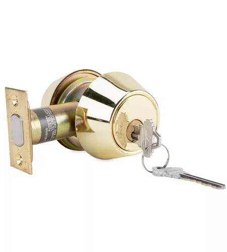 700 Series Grade 2 Bright Brass Double Cylinder Deadbolt