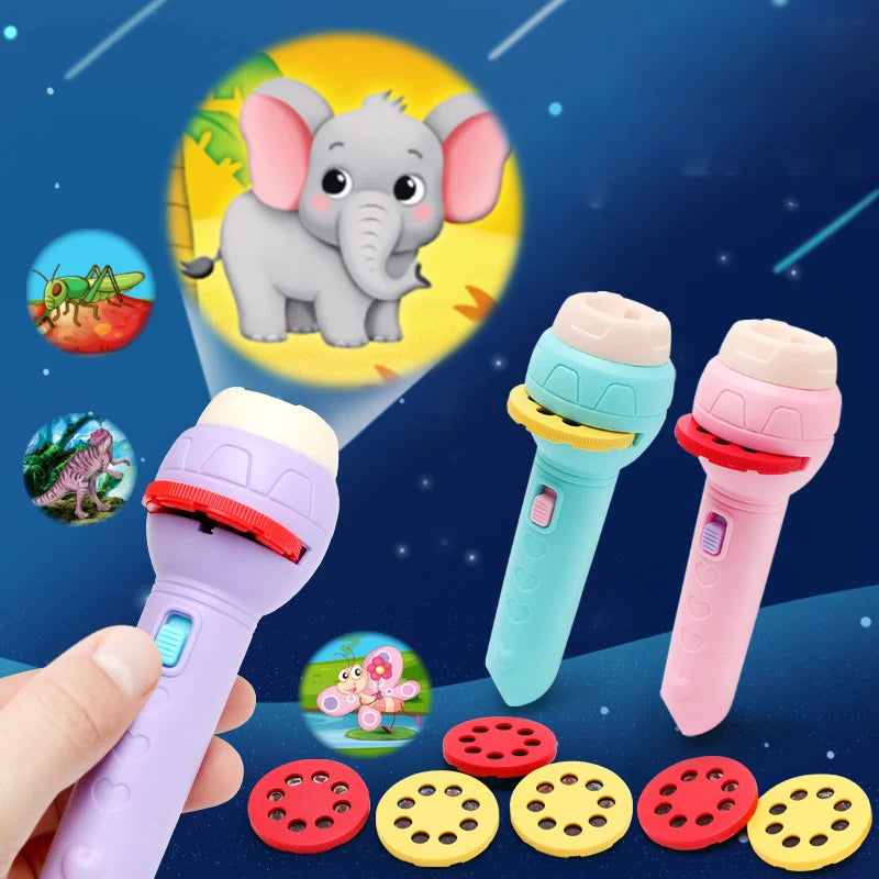 Flashlight Projector Torch Lamp Toy Cute Cartoon Creativity Toy Torch Lamp Flashlight Projector Toy Baby Sleeping Story Book