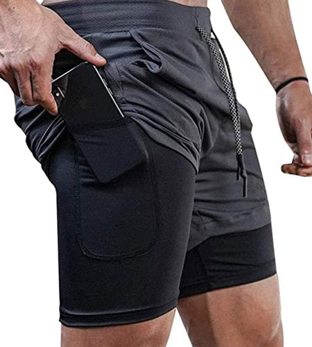 Mens Running Shorts，Workout Running Shorts for Men，2-In-1 Stealth Shorts，7-Inch Gym Yoga Outdoor Sports Shorts