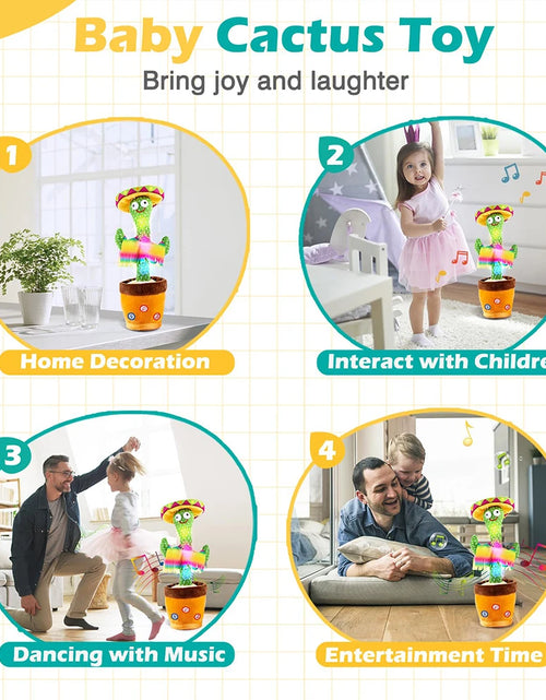 Load image into Gallery viewer, Dancing Talking Cactus Singing Talking Recording Mimic Repeating What You Say Toy Electronic Light up Plush Give for Kids Gifts
