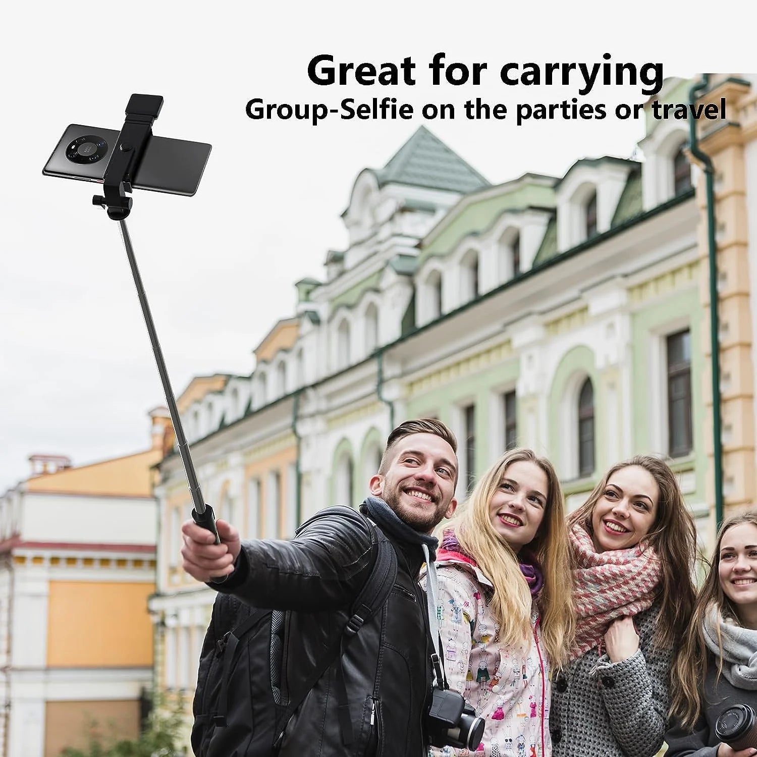 Selfie Stick, 40 in Retractable  with Remote, 2 Level Fill Light, Selfie Stick for Iphone Android, Black