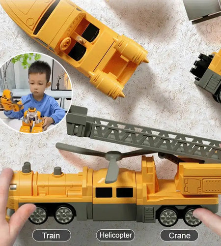 Children'S Magnetic Assemblytoy Car, Engineering Car, Boys' Block Assembly Toy, Boys' Block Assembly Toy, Deformation Robot