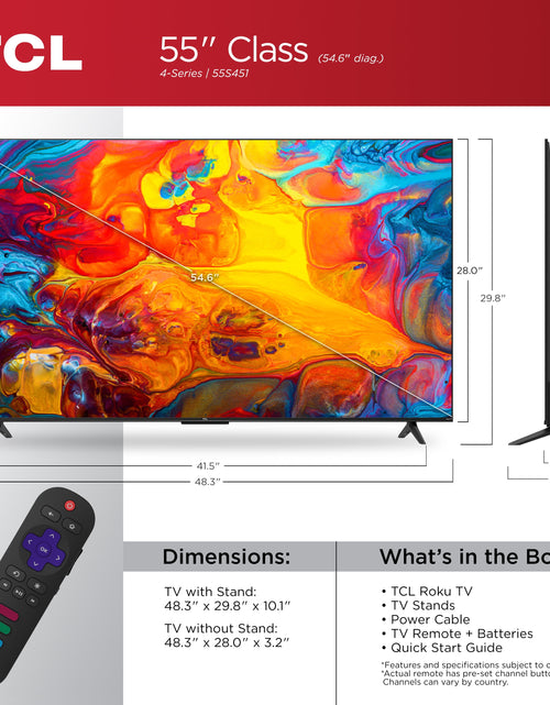 Load image into Gallery viewer, 55&quot; Class 4-Series 4K UHD HDR Smart Roku TV - 55S451
