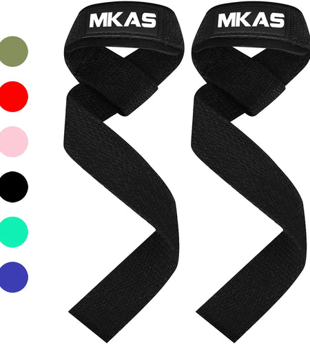 MKAS 1 Pair Gym Lifting Straps Fitness Gloves Anti-Slip Hand Wraps Wrist Straps Support for Weight Lifting Powerlifting Training