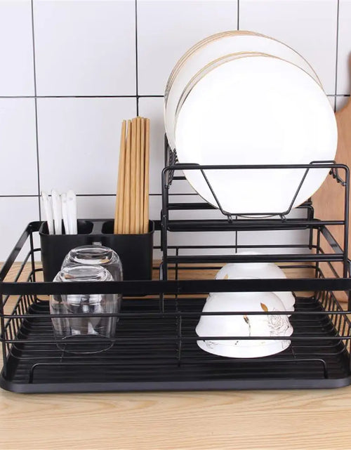 Load image into Gallery viewer, Dish Drying Rack Drainer Storage Rack 2 Layers Iron Tableware Organizer Kitchen Tools for Bowl Dishes Chopsticks
