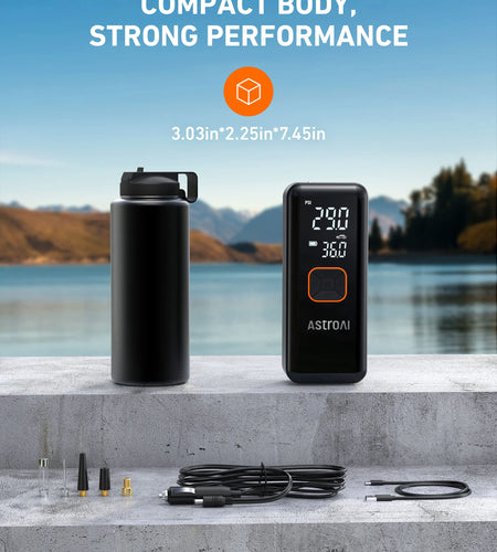 Cordless Tire Inflator,  Handheld Tire Pump, Fast Inflation 150PSI Air Pump, 12V DC for Car Tires