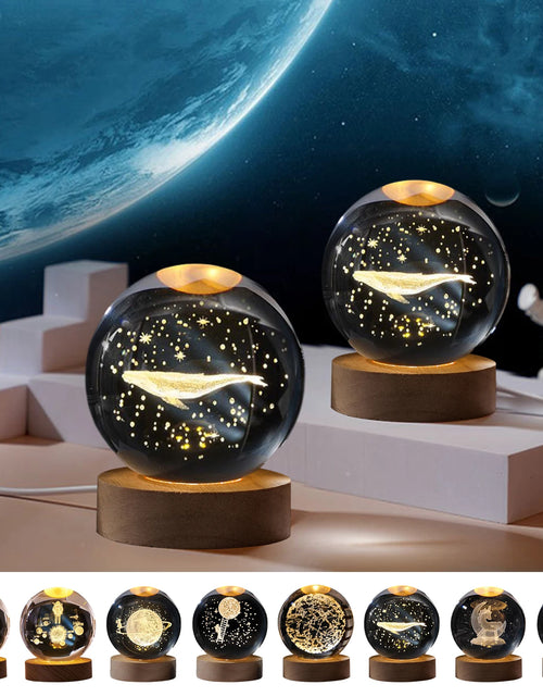 Load image into Gallery viewer, Astronomy Crystal Lights Glowing Planetary Galaxy Astronaut Ball Night Lights Bedside Light Ramadan Decoration Mood Light
