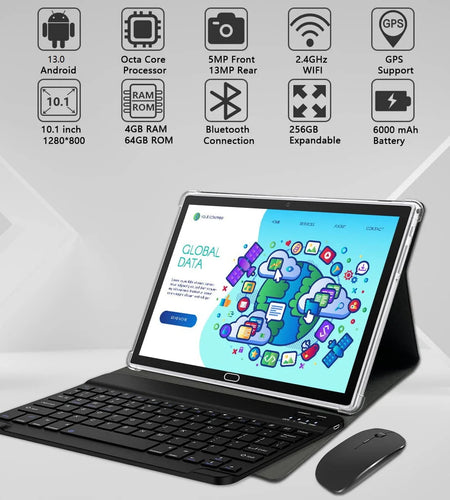 Android 13 Tablet 10 Inch Tablet with Keyboard Wireless Mouse Stylus,4G Phone Tablet,Octa Core Processor 1280X800 IPS Tablet/4Gb RAM 64GB ROM/13MP+5MP Camera Bluetooth Wifi Tablet,2024 Latest Tablet