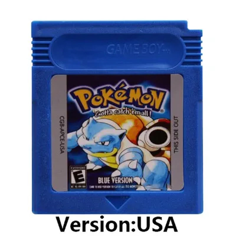 GBC 16-Bit Game Video Game Cartridge Console Card Pokemon Red Blue Crystal Golden Green Silver Yellow with Multi-Language