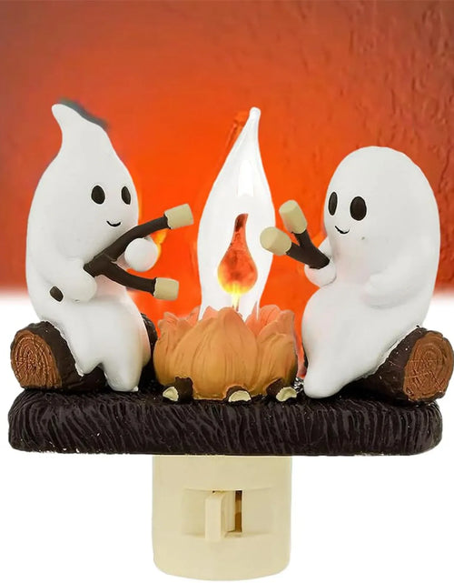 Load image into Gallery viewer, 2024 New Ghost Campfire Flickering Nightlight Night Light Plug Wall Spooky Fire Marshmllow Night Light Halloween Ghost Campfire
