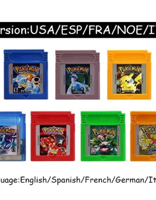 Load image into Gallery viewer, GBC 16-Bit Game Video Game Cartridge Console Card Pokemon Red Blue Crystal Golden Green Silver Yellow with Multi-Language
