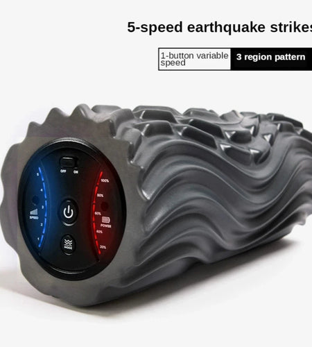 Foam Shaft Electric Foam Roller Yoga Home Gym Vibration Massage 4 Speeds Column Muscle Relax Deep Tissue USB Rechargeable