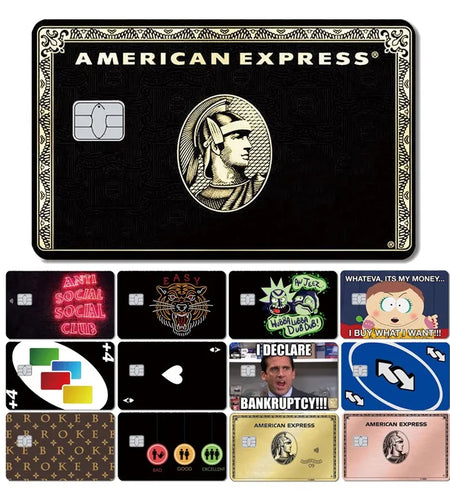 Funny Game Black Card Wing Front Film Skin Sticker Cover for Small Chip Bus Card Credit Card Waterproof Matte