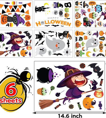 Halloween Window Clings, Halloween Window Decorations Halloween Window Stickers Decals Cute Pumpkin Ghost Halloween Window Decor for Halloween Party Supplies