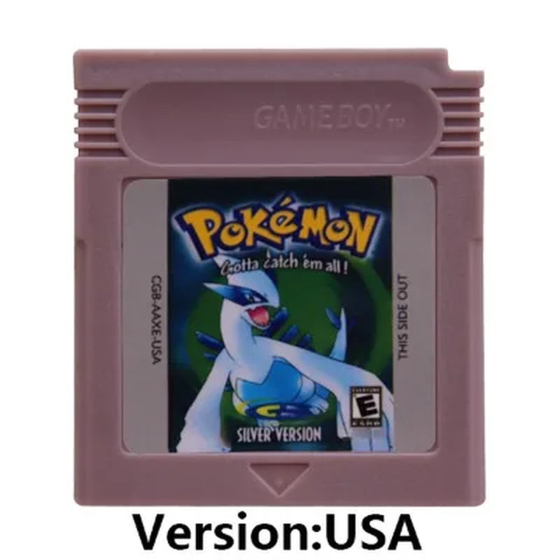 GBC 16-Bit Game Video Game Cartridge Console Card Pokemon Red Blue Crystal Golden Green Silver Yellow with Multi-Language