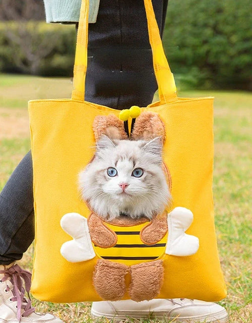 Load image into Gallery viewer, Pet Canvas Travel Bag Shoulder Outdoor Carrier Bag Cats and Dogs Tote Bag Small Pet Carrier Bag Fashionable Breathable
