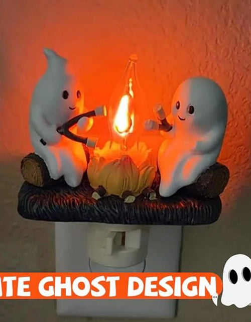 Load image into Gallery viewer, 2024 New Ghost Campfire Flickering Nightlight Night Light Plug Wall Spooky Fire Marshmllow Night Light Halloween Ghost Campfire
