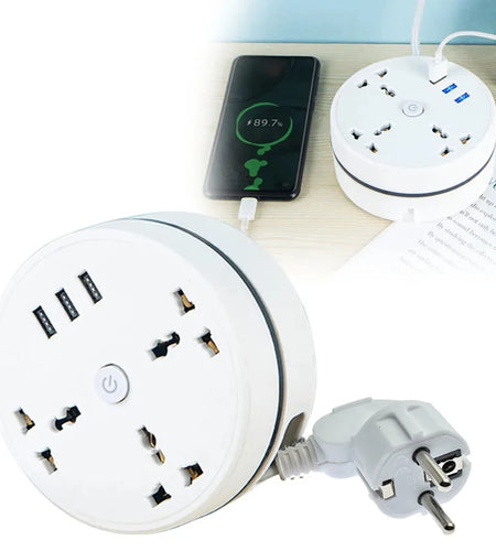 EU Plug AC Outlet Smart Home Multiprise Power Strip Extension Cord Electrical Socket Network Filter with USB Ports Fast Charging