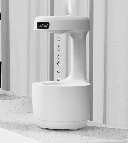 Bedroom Anti-Gravity Humidifier with Clock Water Drop Backflow Aroma Diffuser Large Capacity Office Bedroom Mute Heavy Fog Household Sprayer