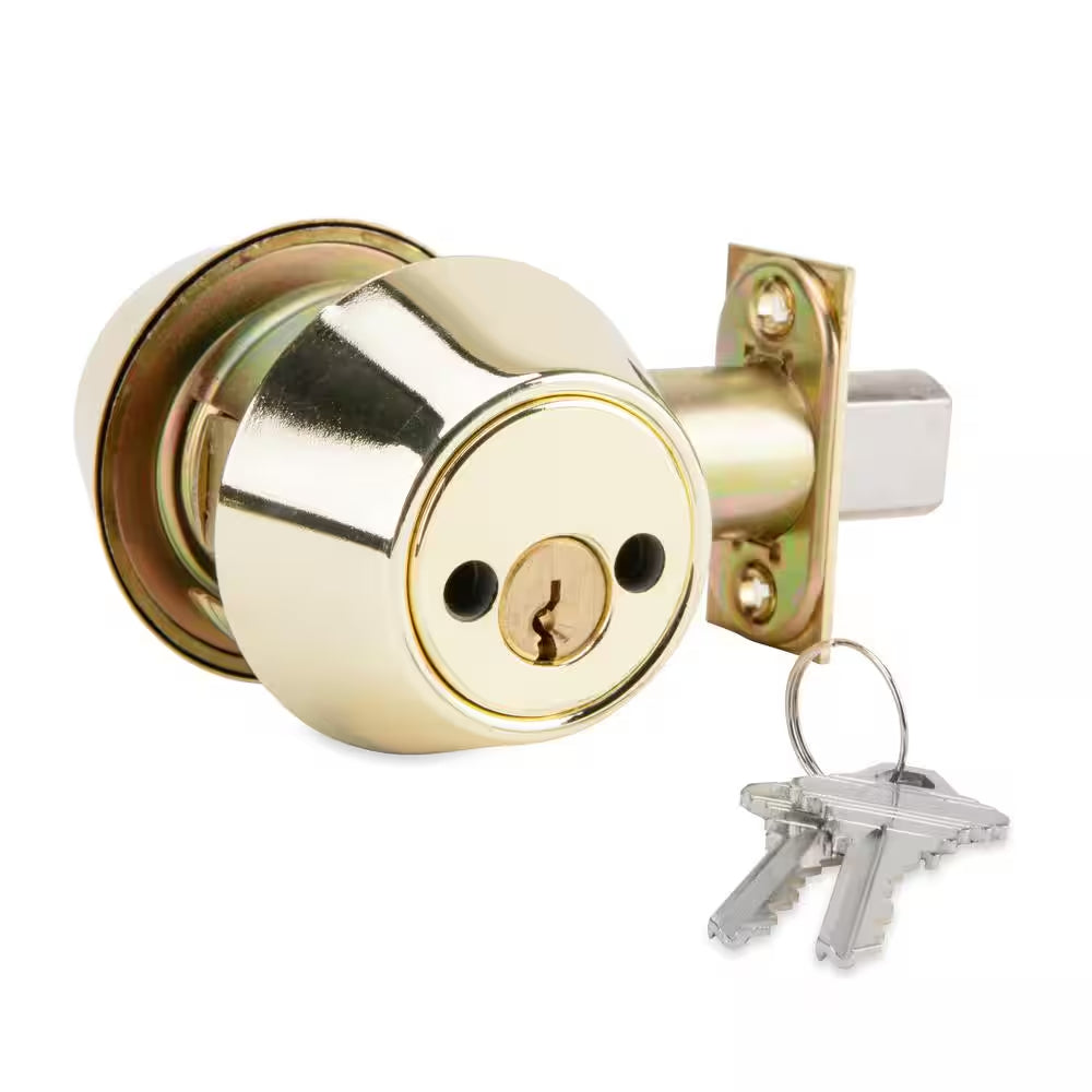 700 Series Grade 2 Bright Brass Double Cylinder Deadbolt