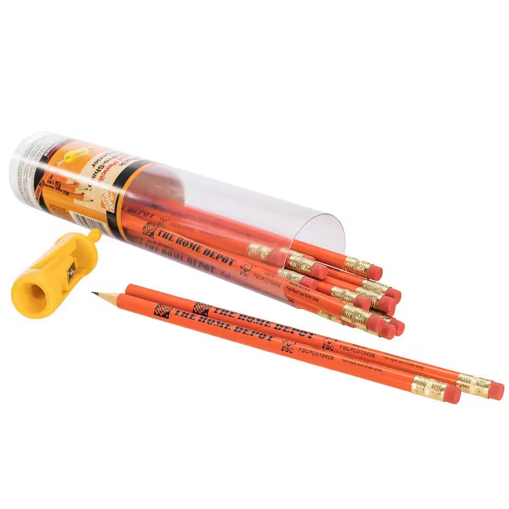 Round Pencils with Pro-Sharp Sharpener (15-Pack)