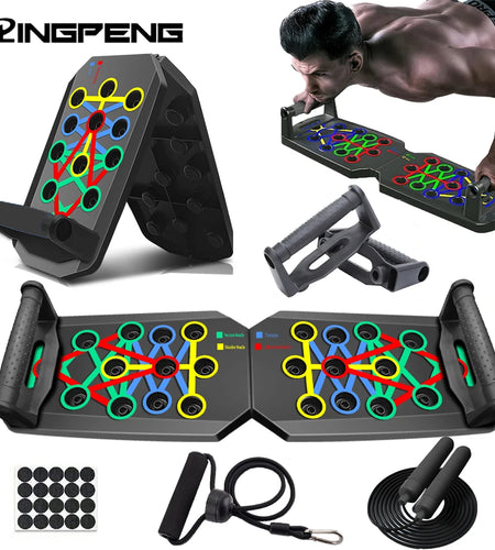 Portable Multifunctional Push-Up Board Set with Handles Foldable Fitness Equipment for Chest Abdomen Arms and Back Training