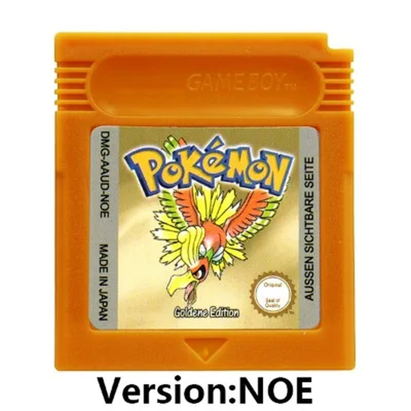 GBC 16-Bit Game Video Game Cartridge Console Card Pokemon Red Blue Crystal Golden Green Silver Yellow with Multi-Language