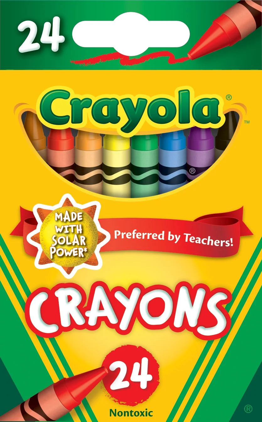 (4 Pack)  Crayons, 24 Count, Back to School Supplies, Classroom Supplies, Assorted Classic Colors, Gifts