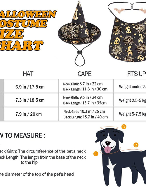 Load image into Gallery viewer, Pet Halloween Costumes Cape with Wizard Hat Dog Cat Halloween Apparels
