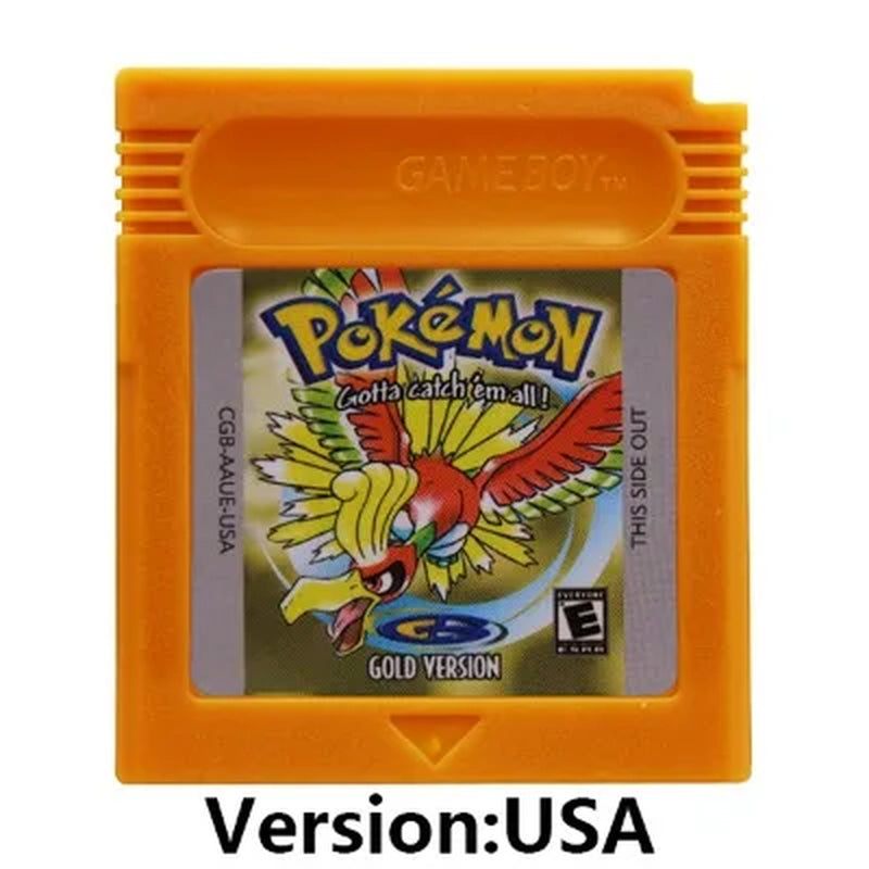 GBC 16-Bit Game Video Game Cartridge Console Card Pokemon Red Blue Crystal Golden Green Silver Yellow with Multi-Language