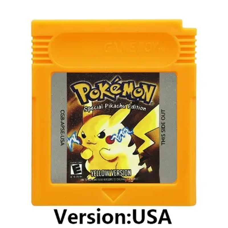 GBC 16-Bit Game Video Game Cartridge Console Card Pokemon Red Blue Crystal Golden Green Silver Yellow with Multi-Language